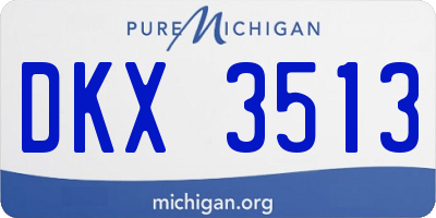 MI license plate DKX3513