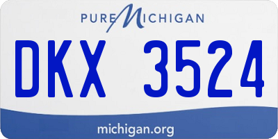 MI license plate DKX3524