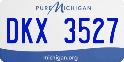 MI license plate DKX3527