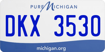 MI license plate DKX3530