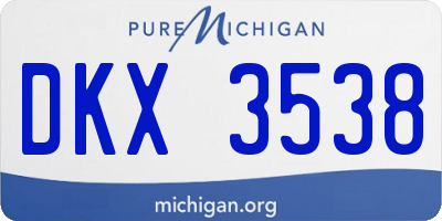 MI license plate DKX3538