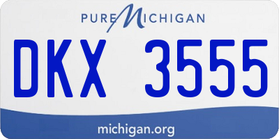 MI license plate DKX3555