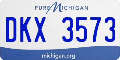 MI license plate DKX3573
