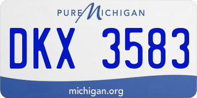 MI license plate DKX3583