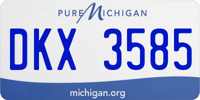MI license plate DKX3585
