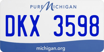 MI license plate DKX3598