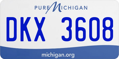 MI license plate DKX3608
