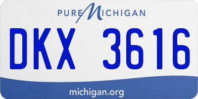 MI license plate DKX3616