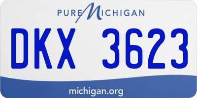 MI license plate DKX3623