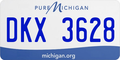 MI license plate DKX3628
