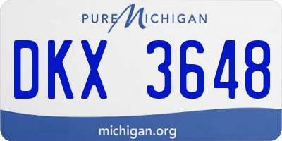 MI license plate DKX3648