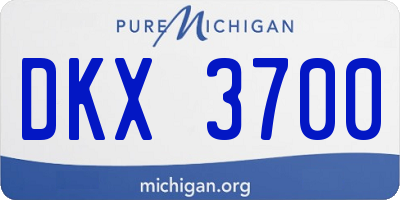 MI license plate DKX3700