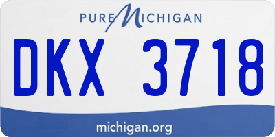MI license plate DKX3718