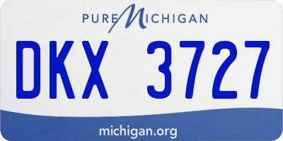 MI license plate DKX3727