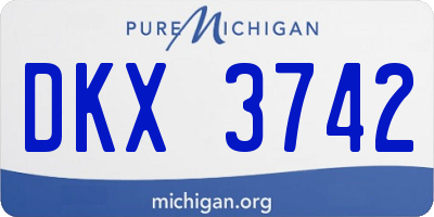 MI license plate DKX3742