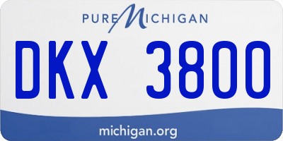 MI license plate DKX3800
