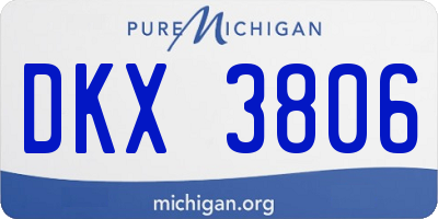 MI license plate DKX3806