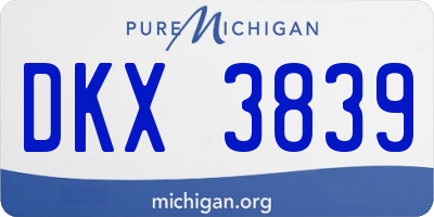 MI license plate DKX3839