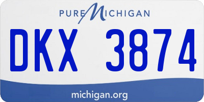 MI license plate DKX3874