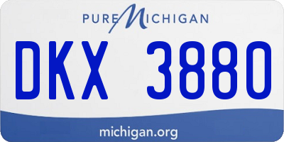 MI license plate DKX3880