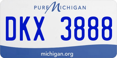 MI license plate DKX3888