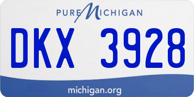 MI license plate DKX3928