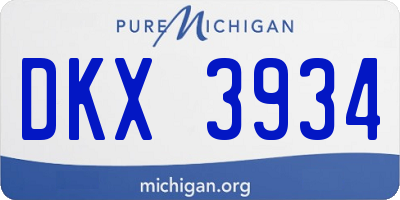 MI license plate DKX3934
