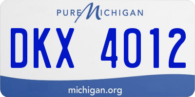 MI license plate DKX4012