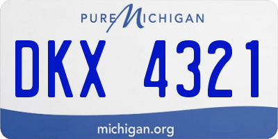 MI license plate DKX4321