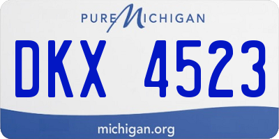 MI license plate DKX4523