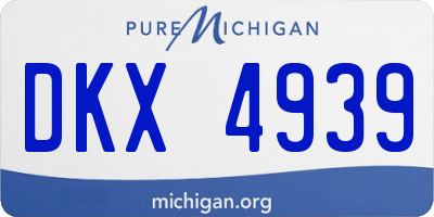 MI license plate DKX4939
