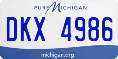 MI license plate DKX4986