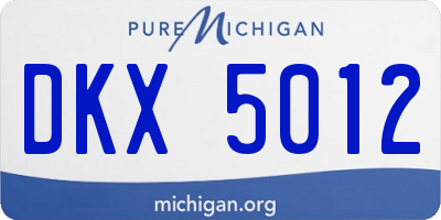 MI license plate DKX5012
