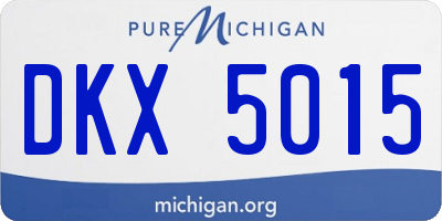 MI license plate DKX5015