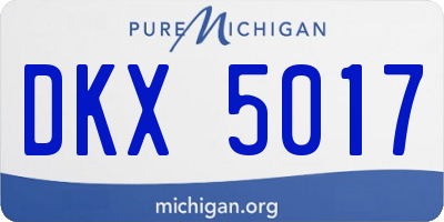 MI license plate DKX5017