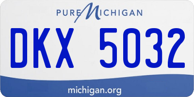 MI license plate DKX5032