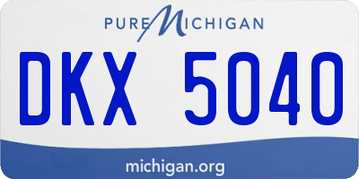 MI license plate DKX5040