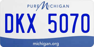 MI license plate DKX5070