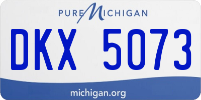 MI license plate DKX5073