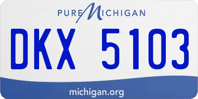 MI license plate DKX5103