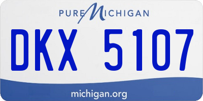 MI license plate DKX5107
