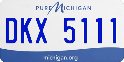 MI license plate DKX5111