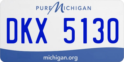 MI license plate DKX5130