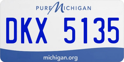 MI license plate DKX5135
