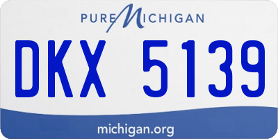MI license plate DKX5139