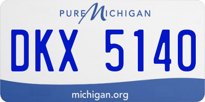 MI license plate DKX5140
