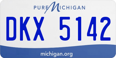 MI license plate DKX5142
