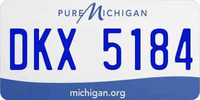 MI license plate DKX5184