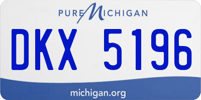 MI license plate DKX5196