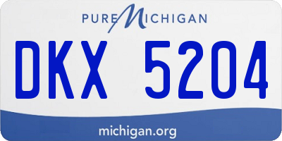 MI license plate DKX5204